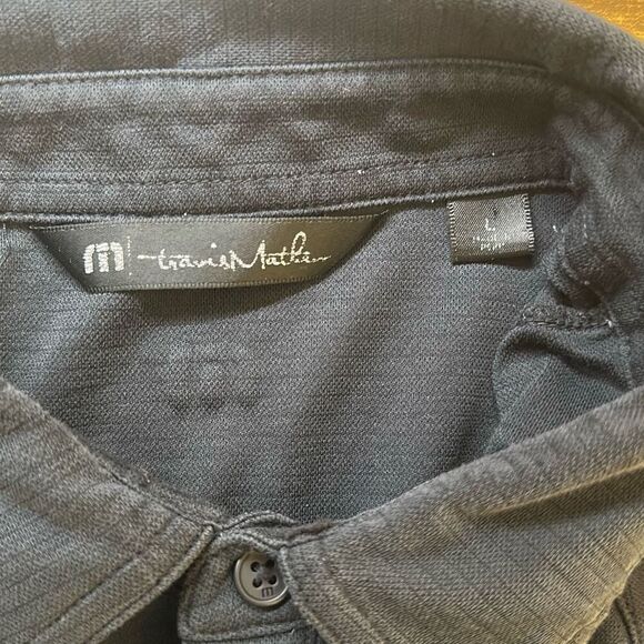 Travis Matthew Black Pink Golf Polo Short Sleeve Shirt Mens L Large - Picture 6 of 9